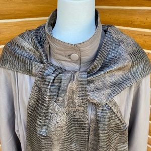 NWOT Real Leather coat with removable hood size M